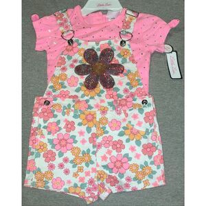 Little lass overall short outfit size 5